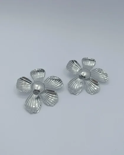 Çiçek Tasarım Küpe – Silver