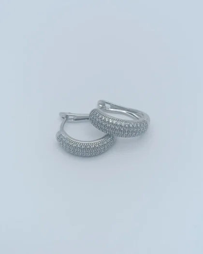 Özel Seri Silver Kalın Bombe Küpe