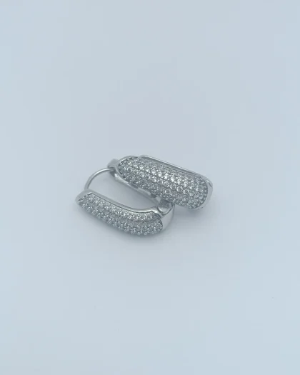 Özel Seri Taşlı Oval Küpe