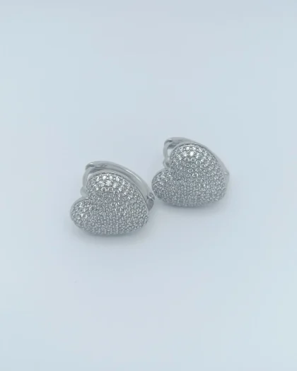 Silver Bombe Kalp Küpe