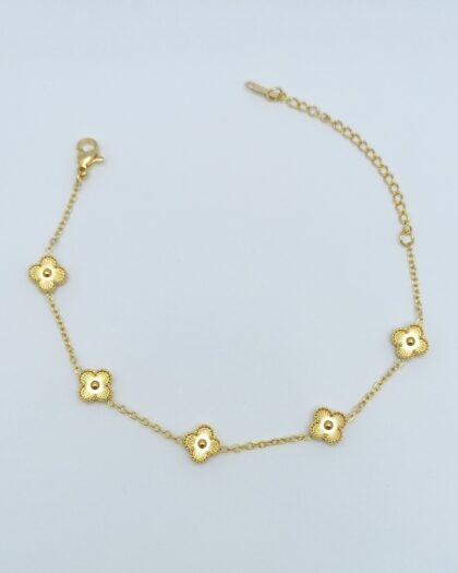 gold yonca bileklik