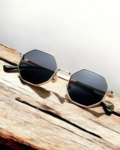Geometrik Unisex Metal Çerçeve Güneş Gözlüğü