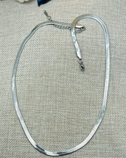 Çelik 45 cm İtalyan Yassı Kolye