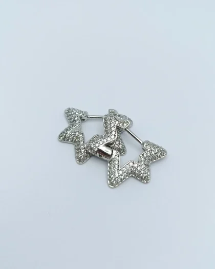 VIP Silver Taşlı Yıldız Küpe