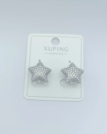 VIP Silver Bombe Yıldız Küpe