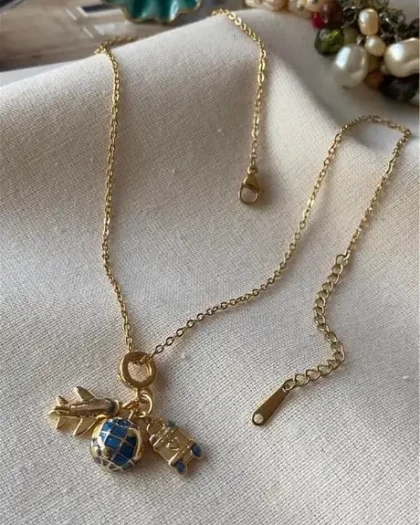 Çelik Trip / Seyahat Charms Kolye