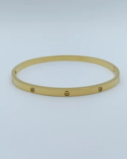 Taşlı İnce Cartier Çelik Kelepçe