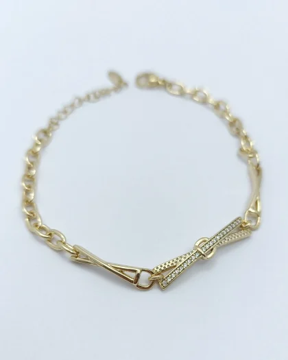 VIP 14K Taşlı X Bileklik