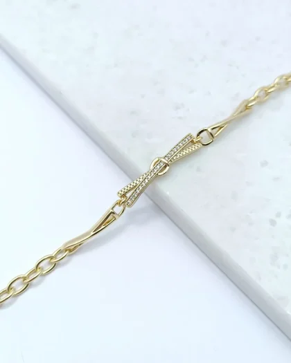 VIP 14K Taşlı X Bileklik