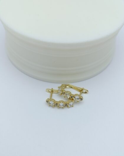 VIP 14K Taşlı Minimal Küpe