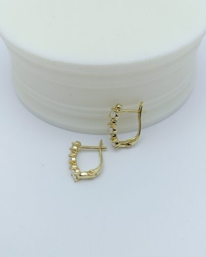VIP 14K Taşlı Minimal Küpe