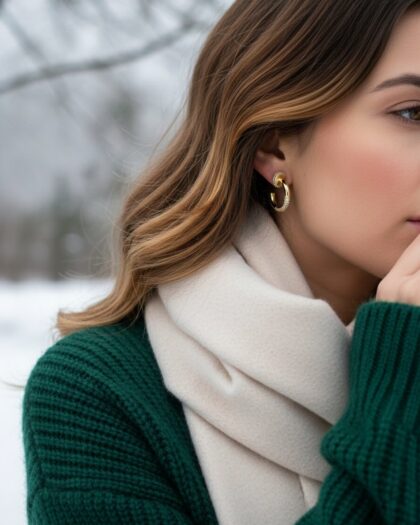 VIP 14K Taşlı Çivi Model Küpe