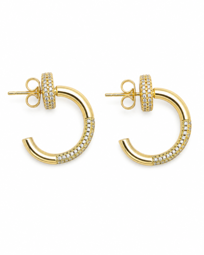VIP 14K Taşlı Çivi Model Küpe