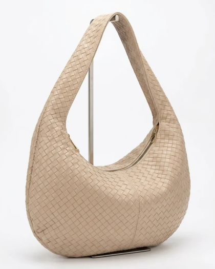 Hasır Detaylı Kol Çantası (Krem)