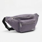 Lila Unisex Bel Çantası Çapraz Askılı Günlük Kullanım Fermuarlı 30x13 cm