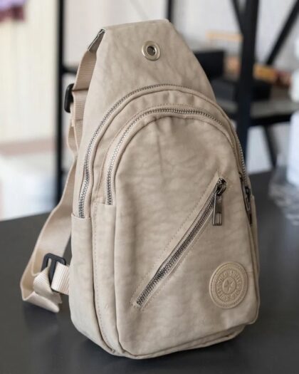 Su Geçirmez Kumaş Çapraz Göğüs Çantası 3 Gözlü Siyah Unisex Günlük Kullanım 15x26 cm