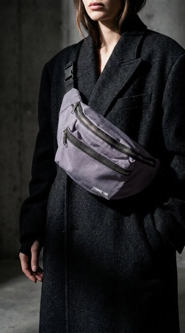 Lila Unisex Bel Çantası Çapraz Askılı Günlük Kullanım Fermuarlı 30x13 cm - Görsel 2