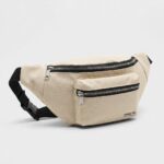 Krem Unisex Bel Çantası Çapraz Askılı Günlük Kullanım Fermuarlı 30x13 cm