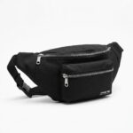 Siyah Unisex Bel Çantası Çapraz Askılı Günlük Kullanım Fermuarlı 30x13 cm
